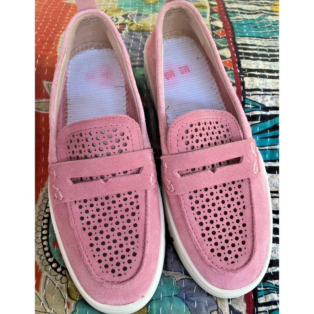 NEW Vionic Women's Uptown Perf Penny Loafer Cinder Rose Suede 6M, no footbeds